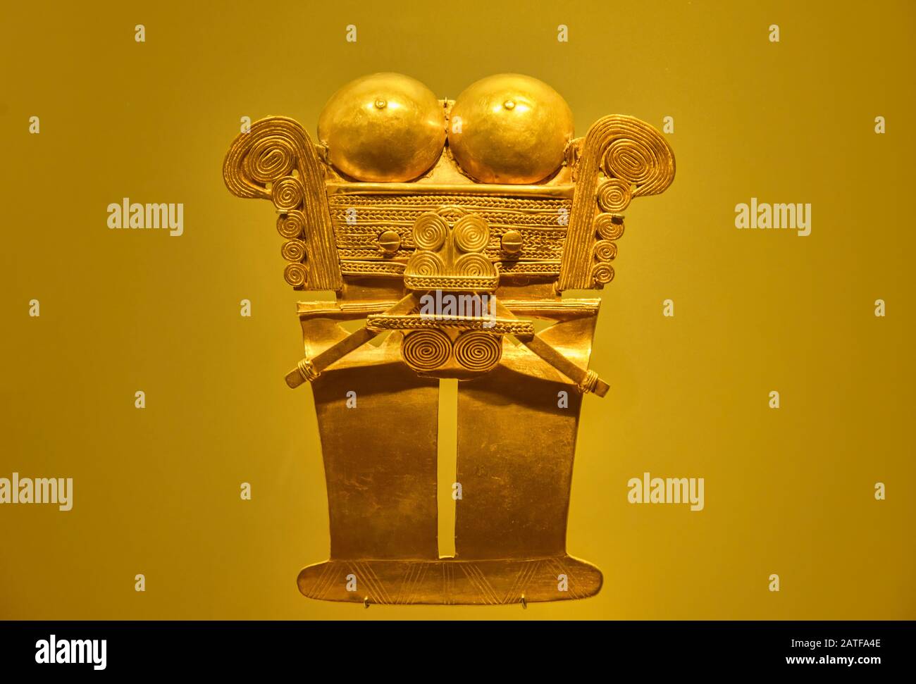 Goldplatte, Museo del Oro, Bogotá, Kolumbien Stockfoto