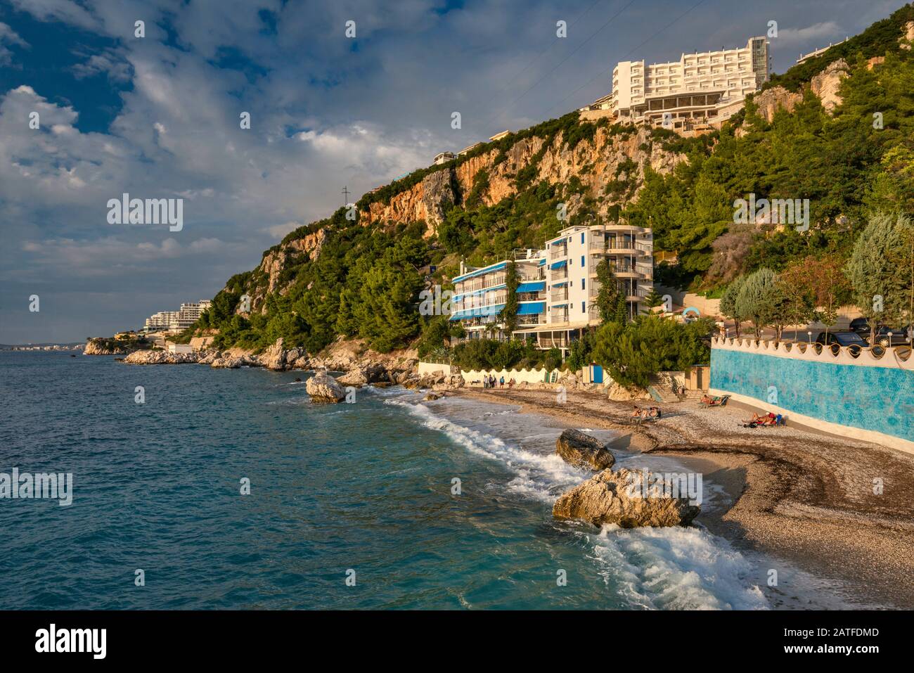 Hotel Nimfa in Bucht von Vlora, Adria, in der Nähe von Vlora (Vlore), Albanien Stockfoto