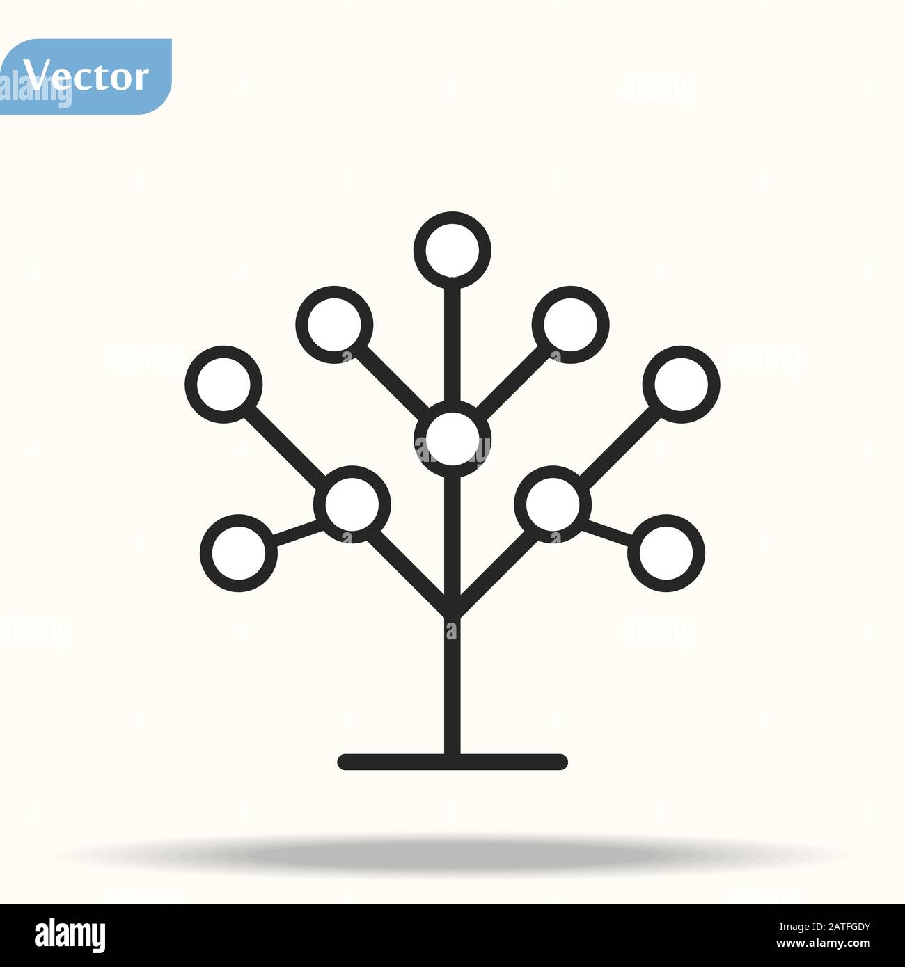 Phylogenetisch, Baumsymbol. Element der bio-technischen Illustration. Thin Line-Symbol für Website-Design und -Entwicklung, App-Entwicklung. Premiumsymbol Stock Vektor