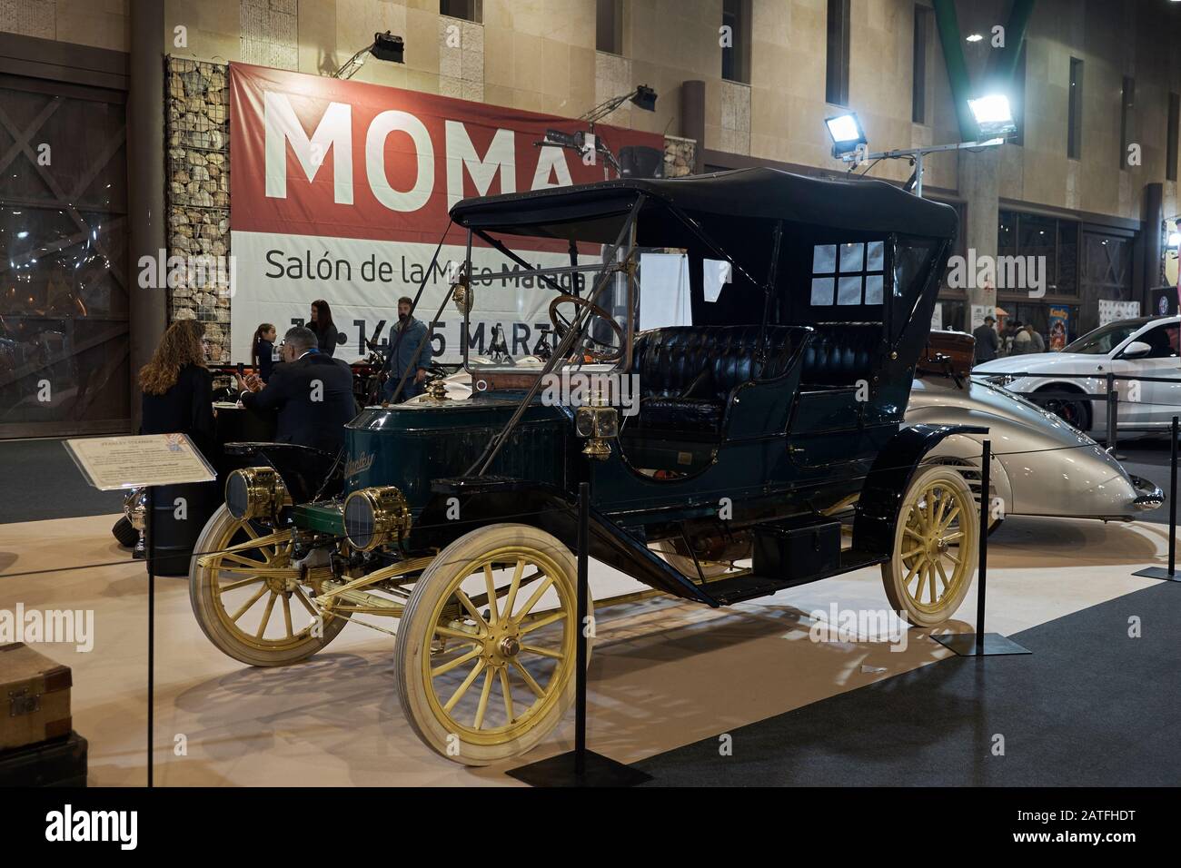 Stanley Dampfer Modell 70. Retro Málaga 2020, Andalusien, Spanien. Stockfoto