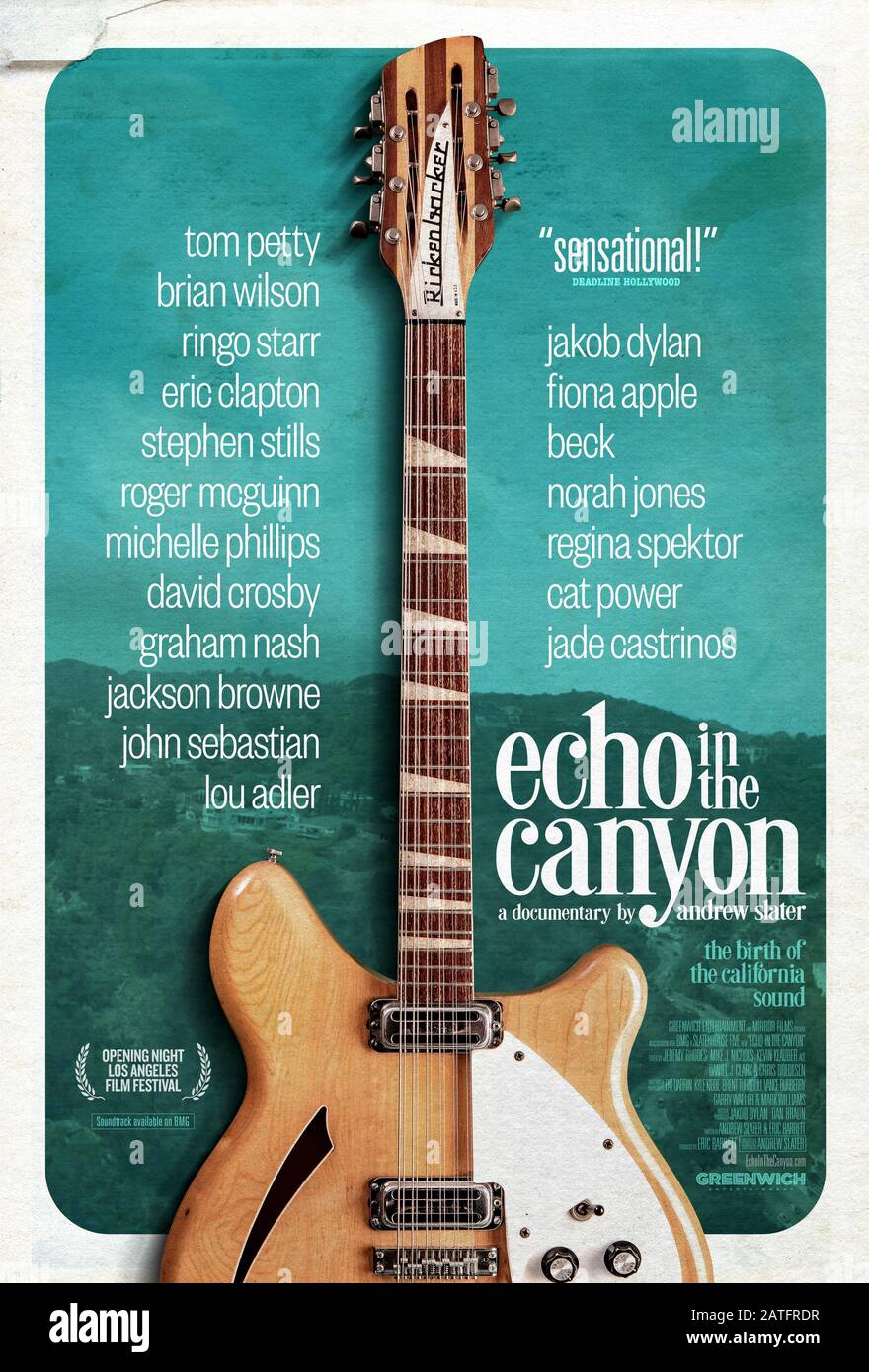 Echo in the Canyon (2018) unter der Regie von Andrew Slater und mit Lou Adler, Fiona Apple, The Beach Boys und The Byrds in den Hauptrollen. Dokumentation über die Musik aus dem Laurel Canyon Viertel in Los Angeles, Kalifornien in den 1960er Jahren. Stockfoto