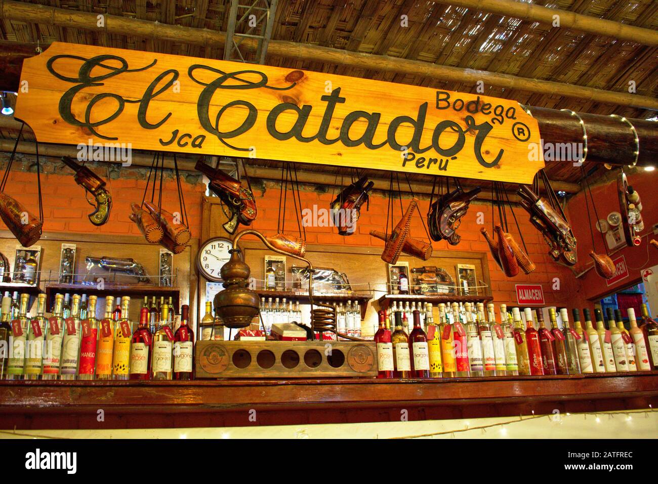 Alkoholzähler in el Catergor Weingut Bodega in ICA Stockfoto