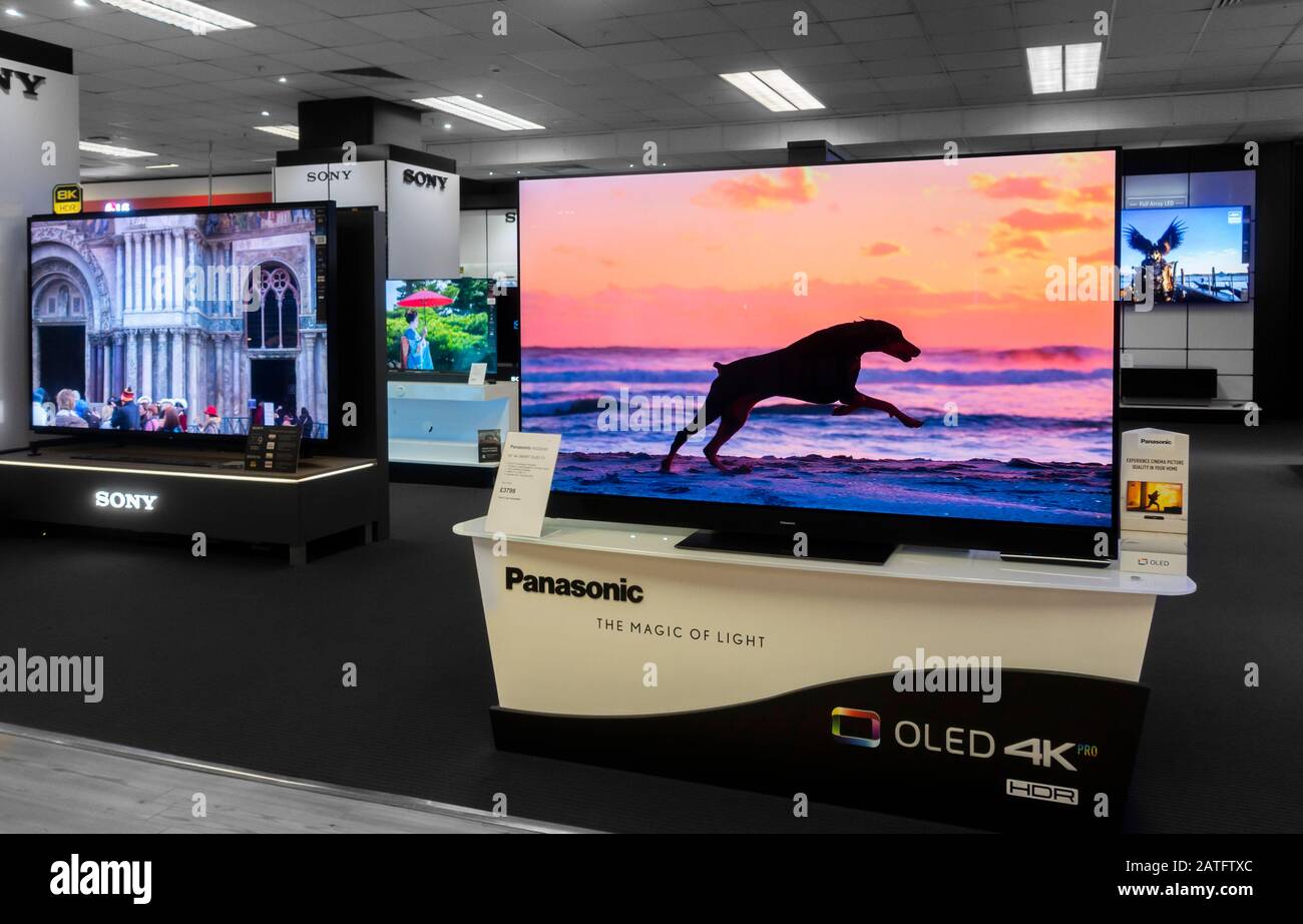 Panasonic 4K-Fernseher/fernseher. Stockfoto