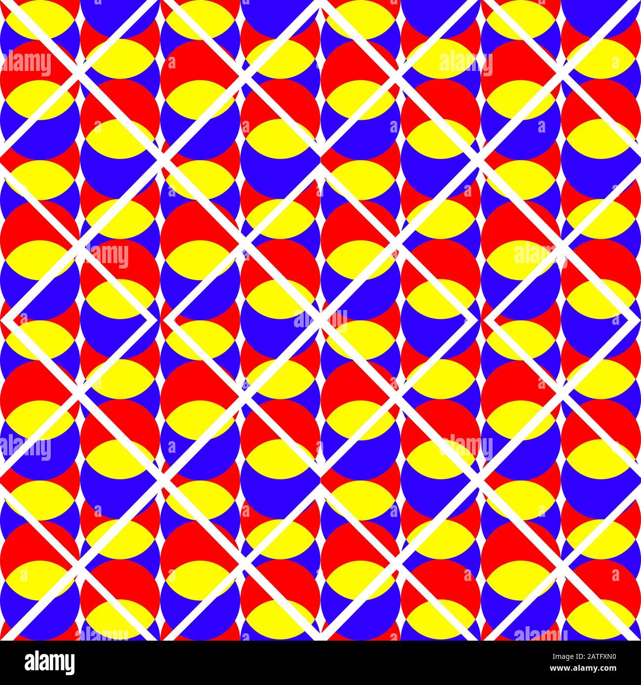 Bunte geometrische Figuren mit Quadraten. Mehrfarbiges Kreismuster. - Abbildung Stockfoto