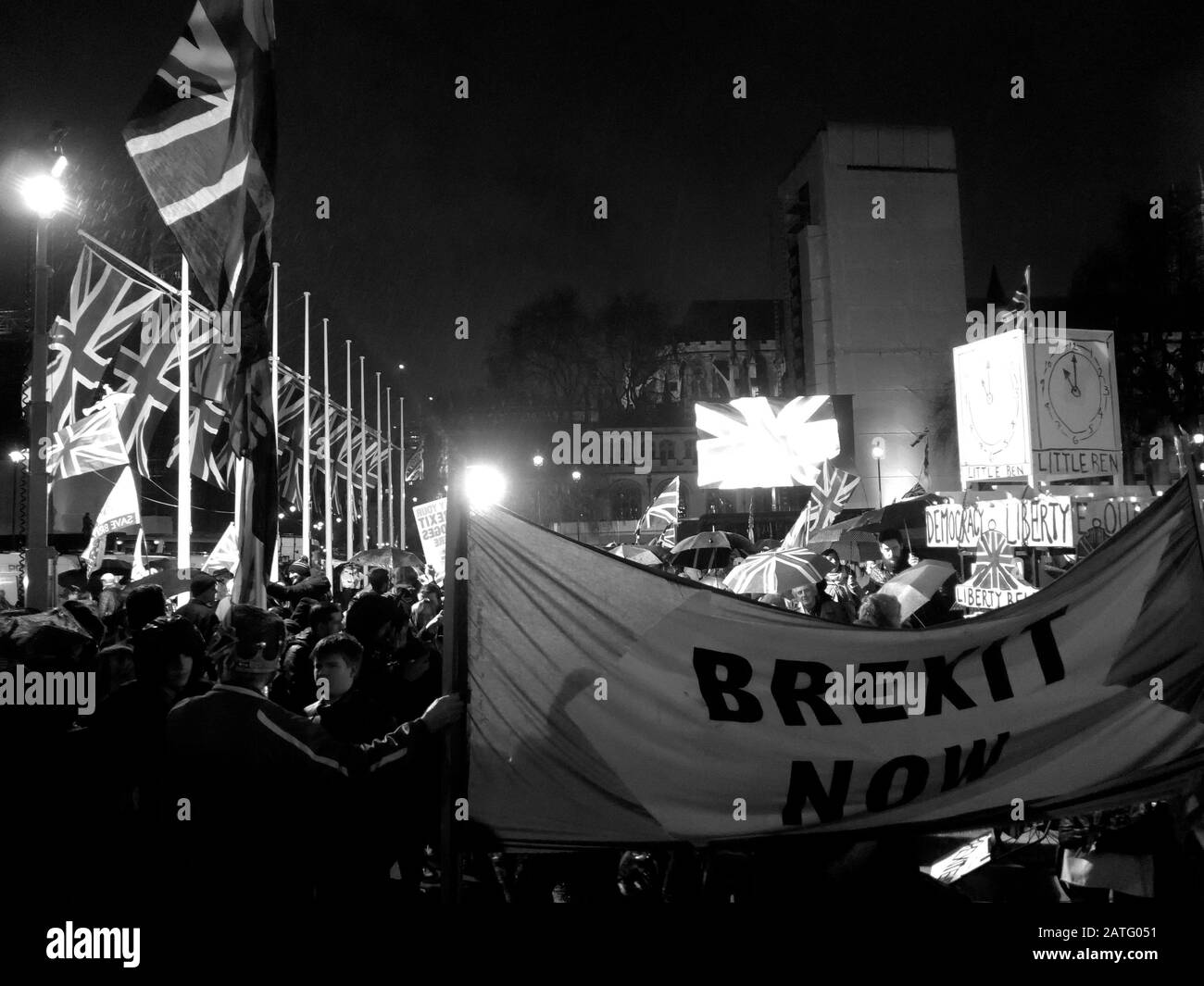 Brexit Feiert am 31. Januar 2020 auf dem Parlamentsplatz. Stockfoto