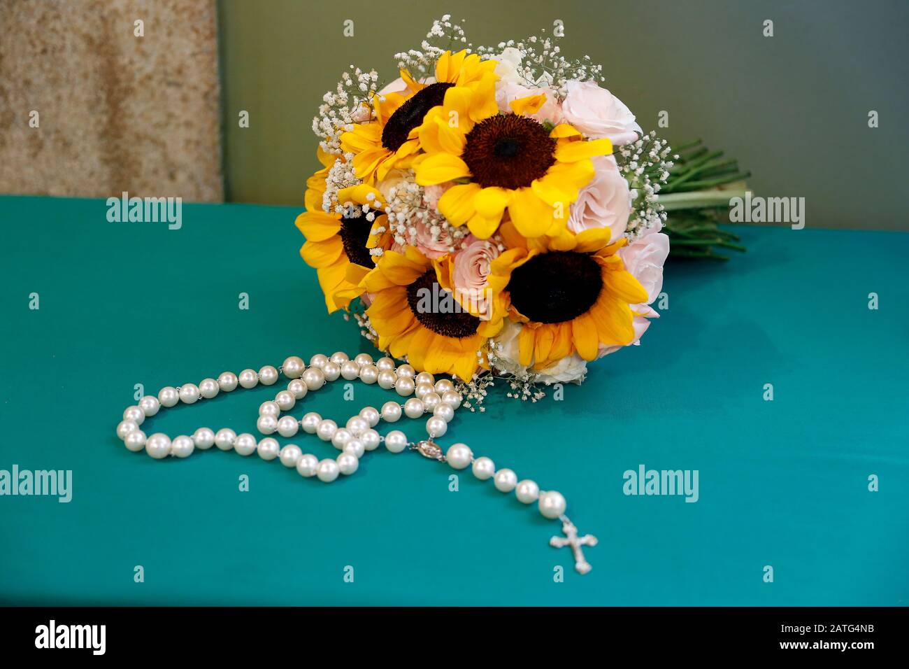 Bräute Hochzeit Blumen Blumenstrauß - Hochzeit Dekoration Stockfoto