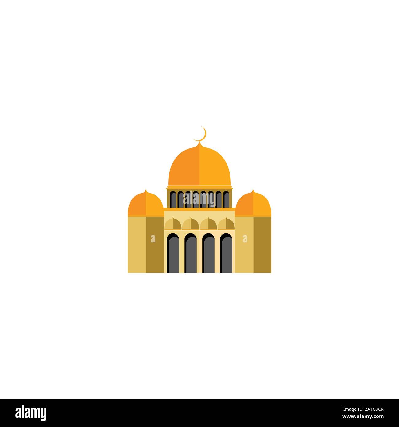 Design der Vektorsymbole mit Moschee-Logo Stockfoto