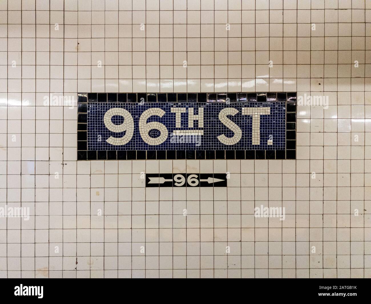 New York City - 17. Januar 2020: 96. Straße Station U-Bahn-Station in New York City. Stockfoto