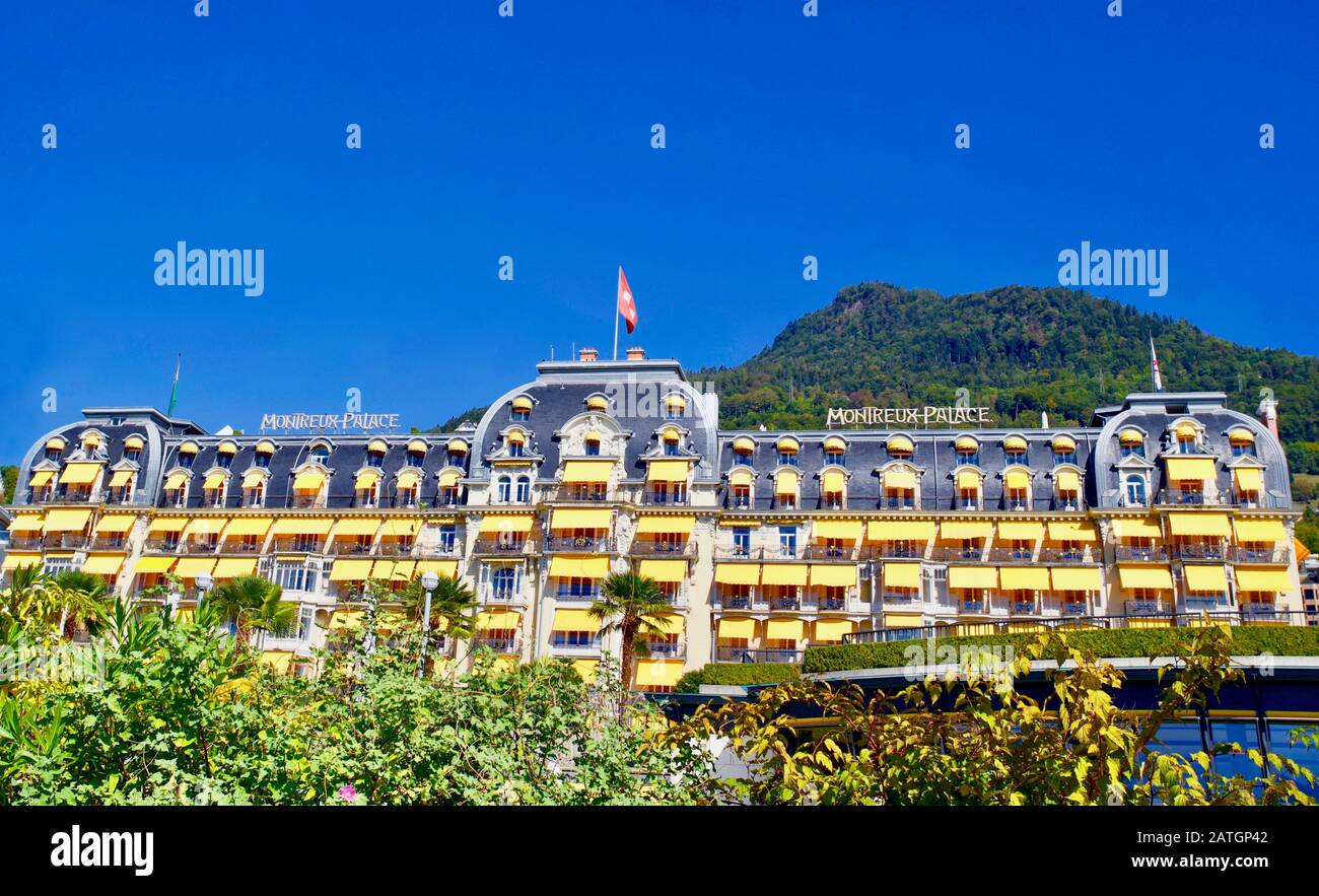 Fairmont Le Montreux Palace, Montreux, Kanton Waadt, Schweiz. Stockfoto