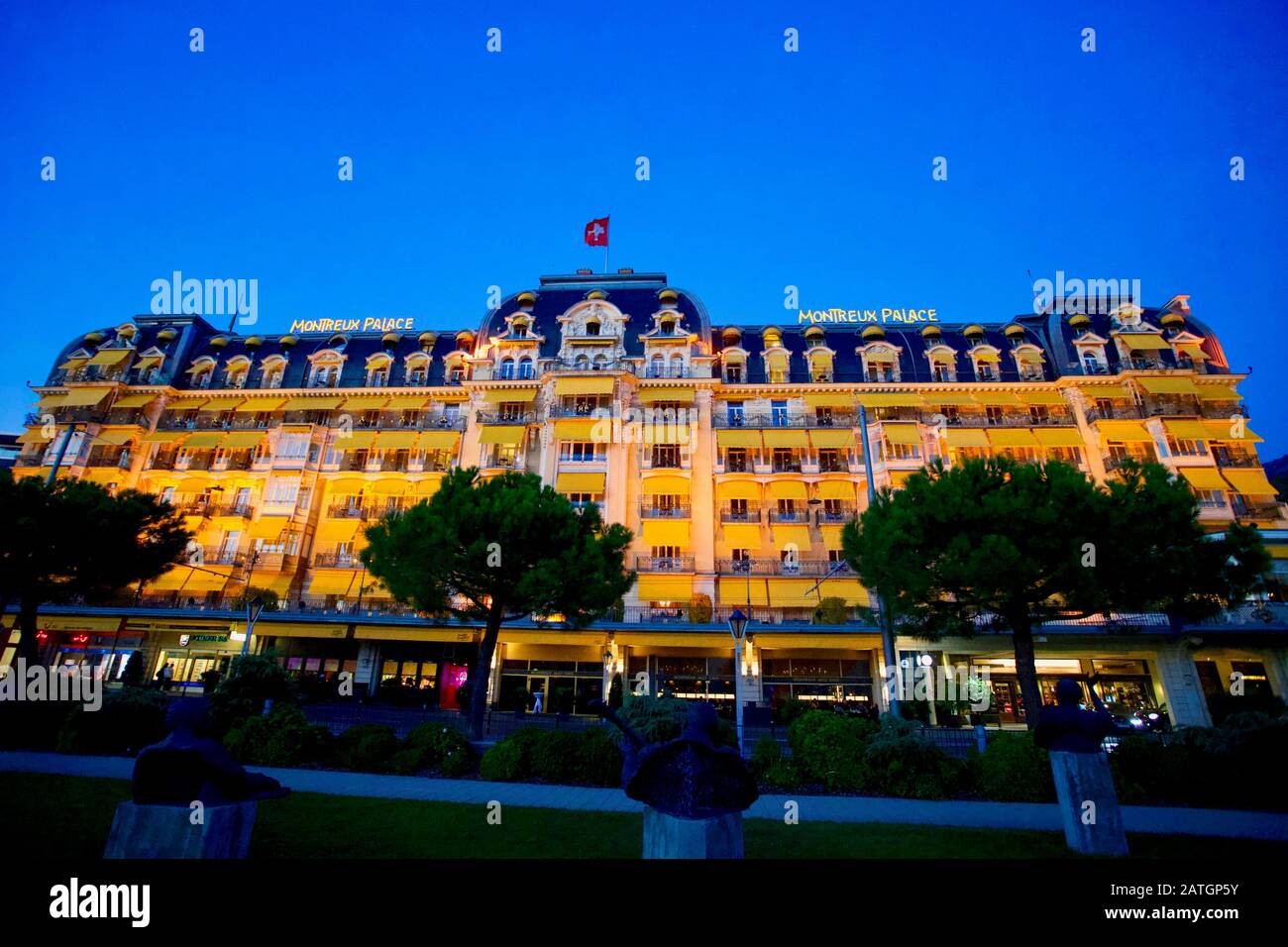 Fairmont Le Montreux Palace, Montreux, Kanton Waadt, Schweiz. Stockfoto