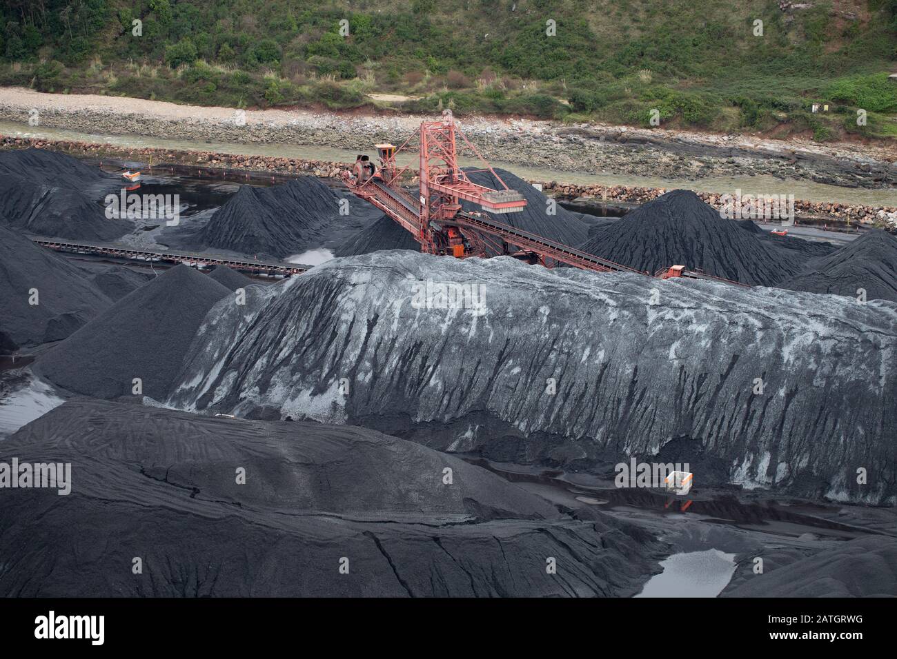 Beobachtung der Sicht auf den Kohlebergbau Stockfoto