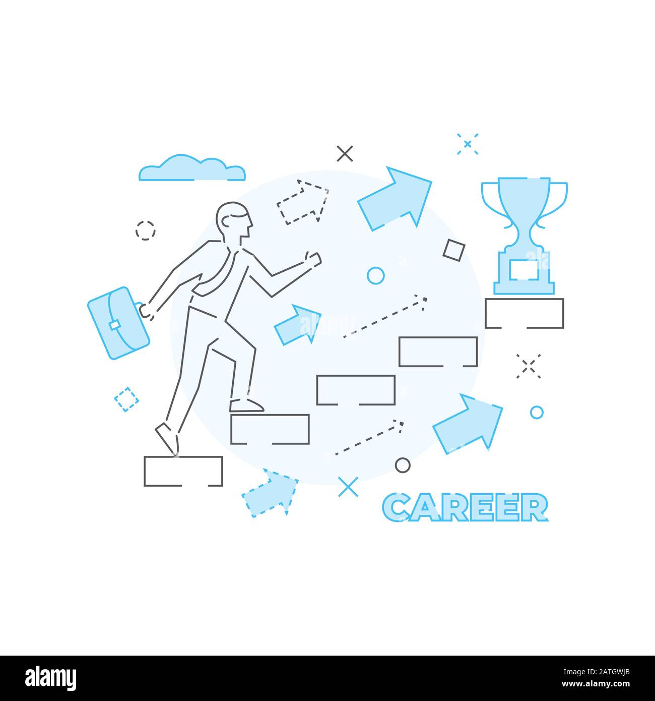 Career Business Concept Vector Illustration in linearem Stil Stock Vektor