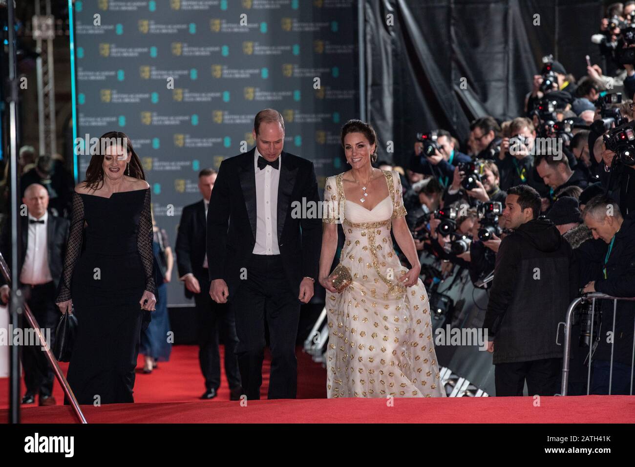 Prinz William und Catherine Duchess of Cambridge nehmen an Den British Academy Film Awards in der Royal Albert Hall, Kensington, London, Großbritannien Teil Stockfoto