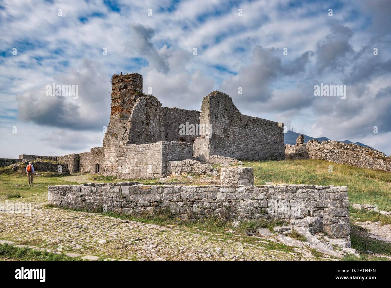 Ruine der mittelalterlichen Kirche von St Sephen an Rozafa Festung in Shkodra (Shkodra), Albanien Stockfoto