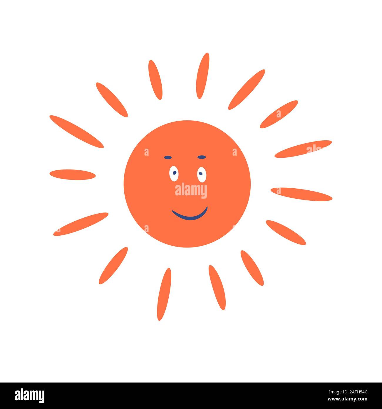 Süßer Sun Cartoon-Charakter lächelnder Clip-Art-Vektor. Stock Vektor