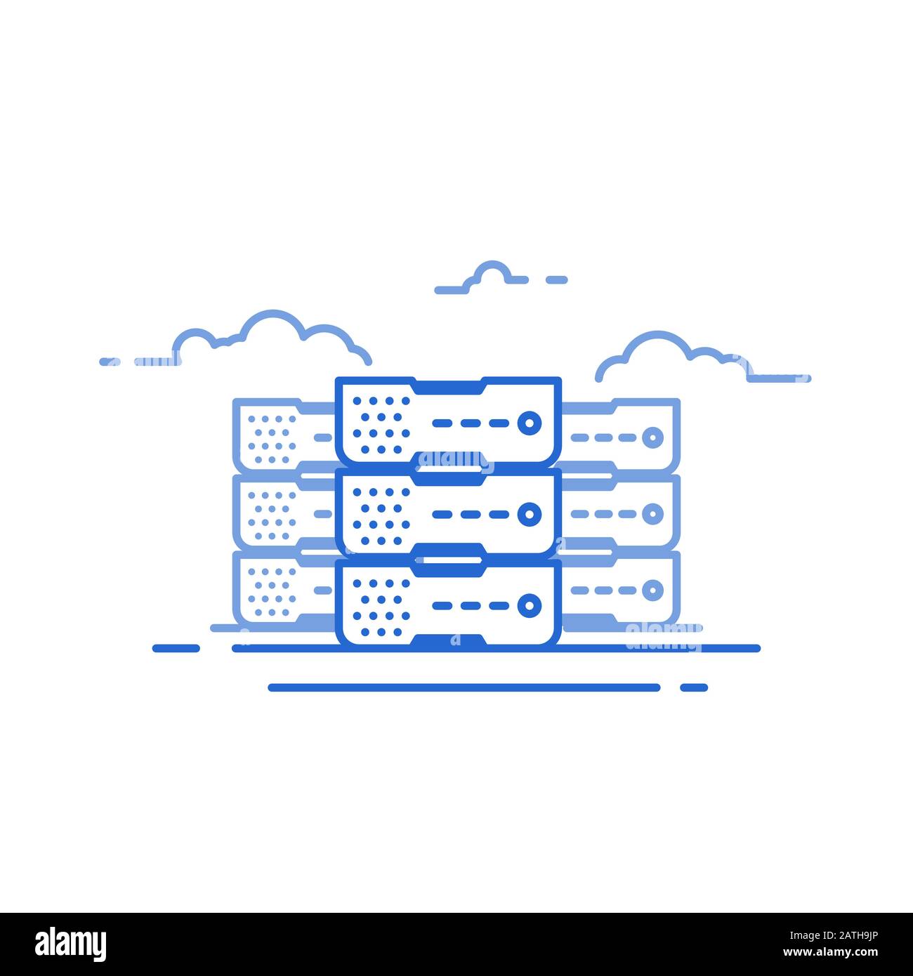 Linienvektor für Cloud-Server Stock Vektor