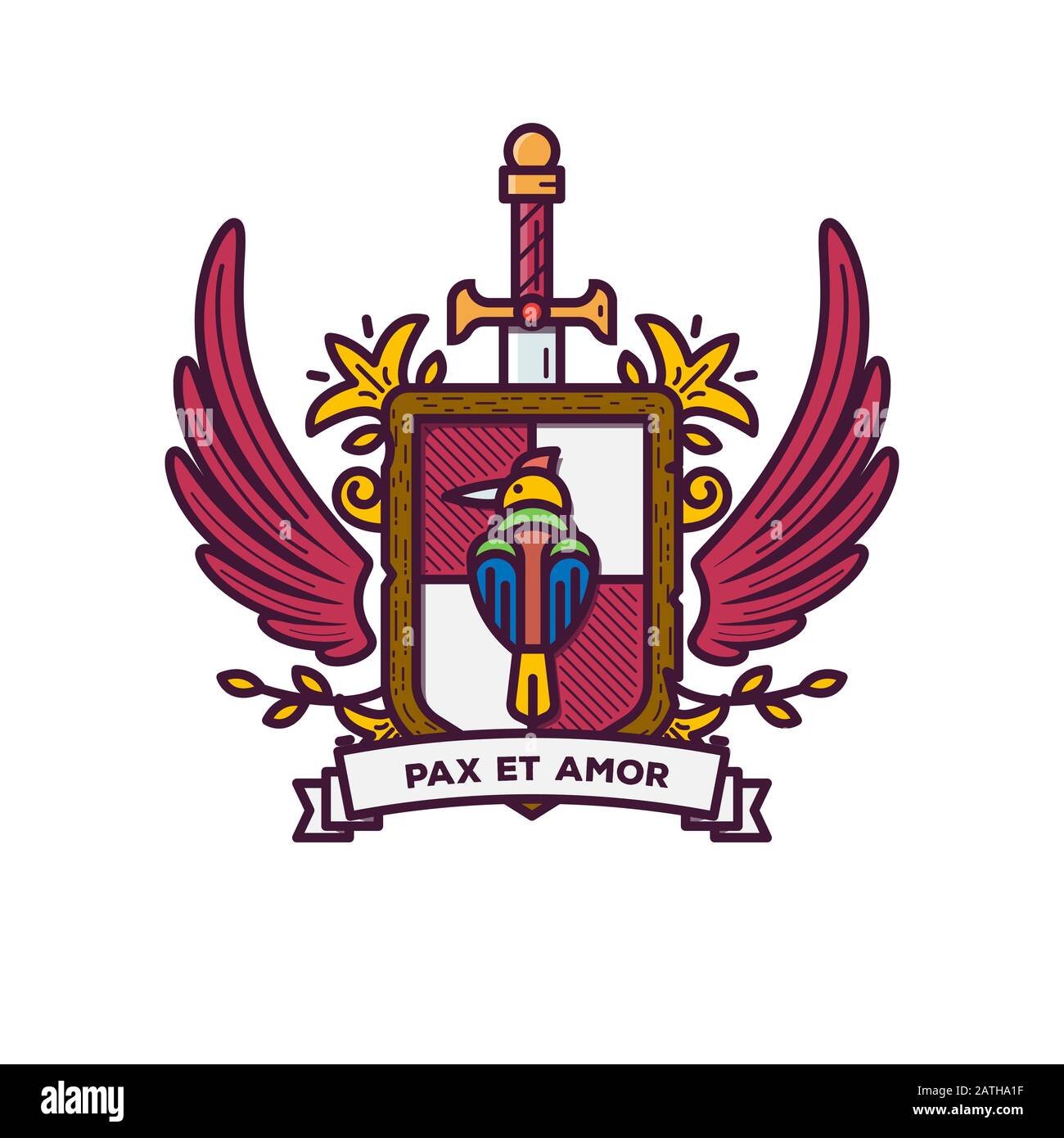 Linienart der Wappen Stock Vektor
