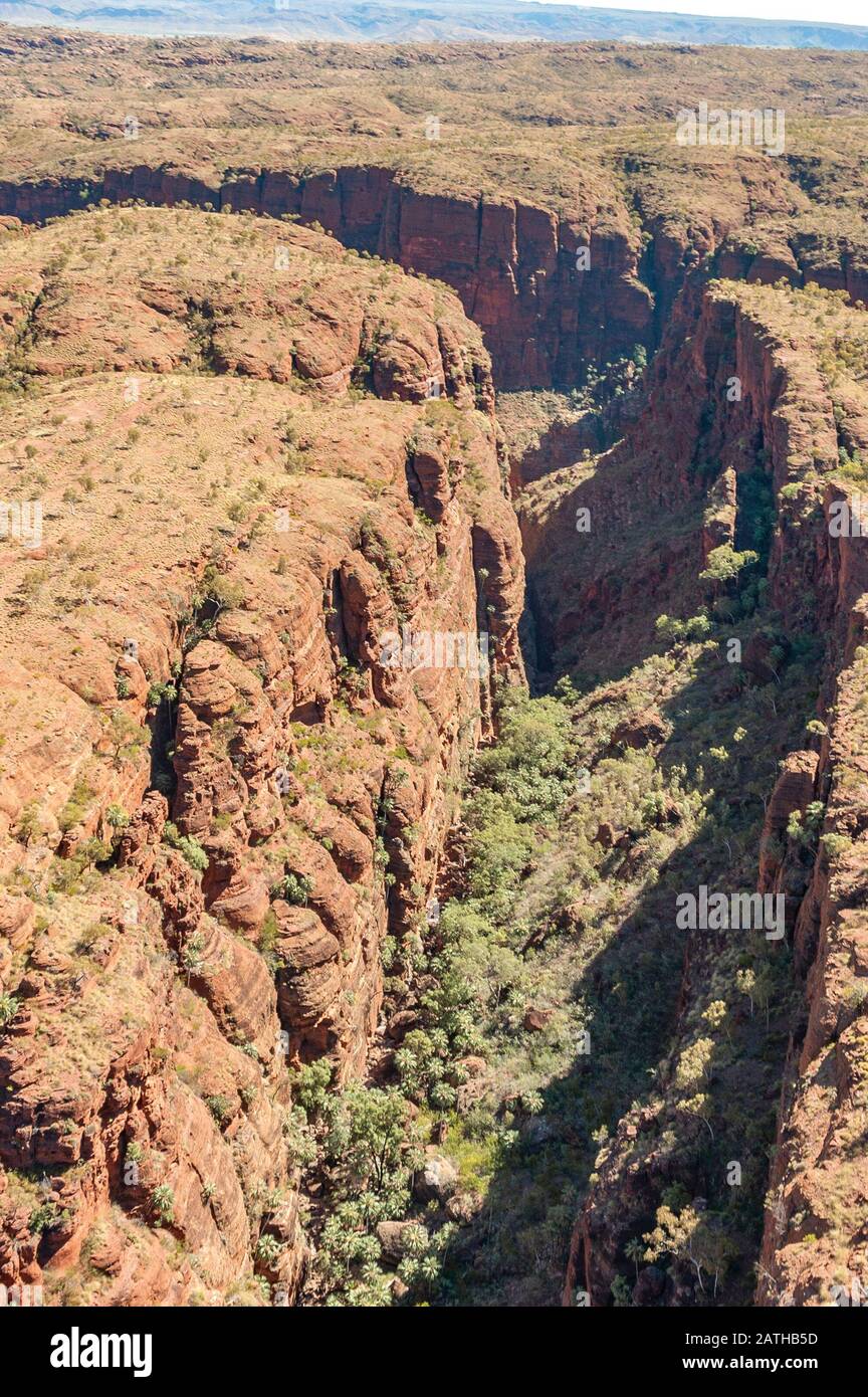 Luftaufnahme des Piccanny Creek in Purnululu, Kimberley, Western Australia Stockfoto