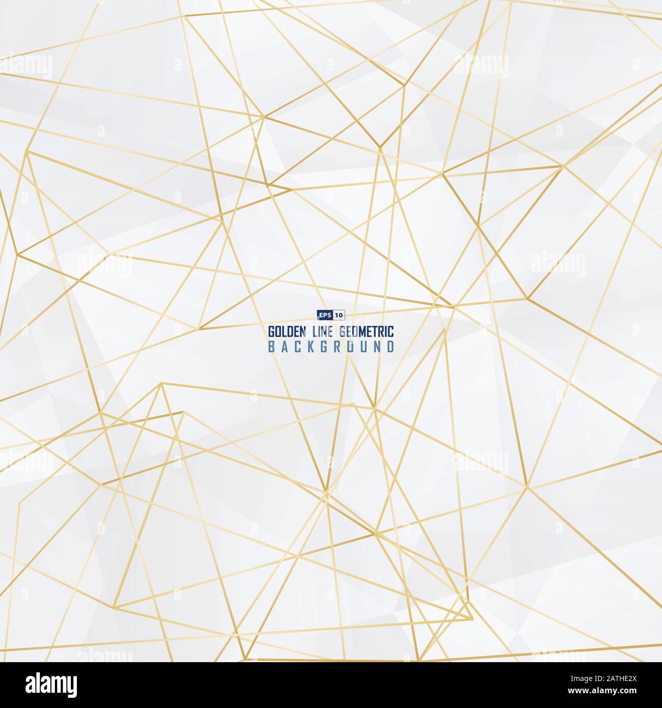Abstraktes weißes polygonales geometrisches Design mit goldenem Linienmuster im Hintergrund. Verwendung für Werbung, Poster, Grafiken, Vorlagendesign, Druck. Illupati Stock Vektor