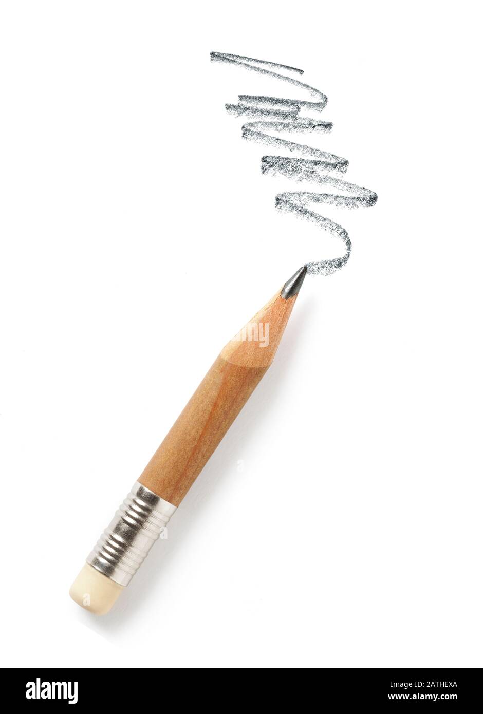 Kurzer Bleistift und schwarze lange Krebse Stockfoto