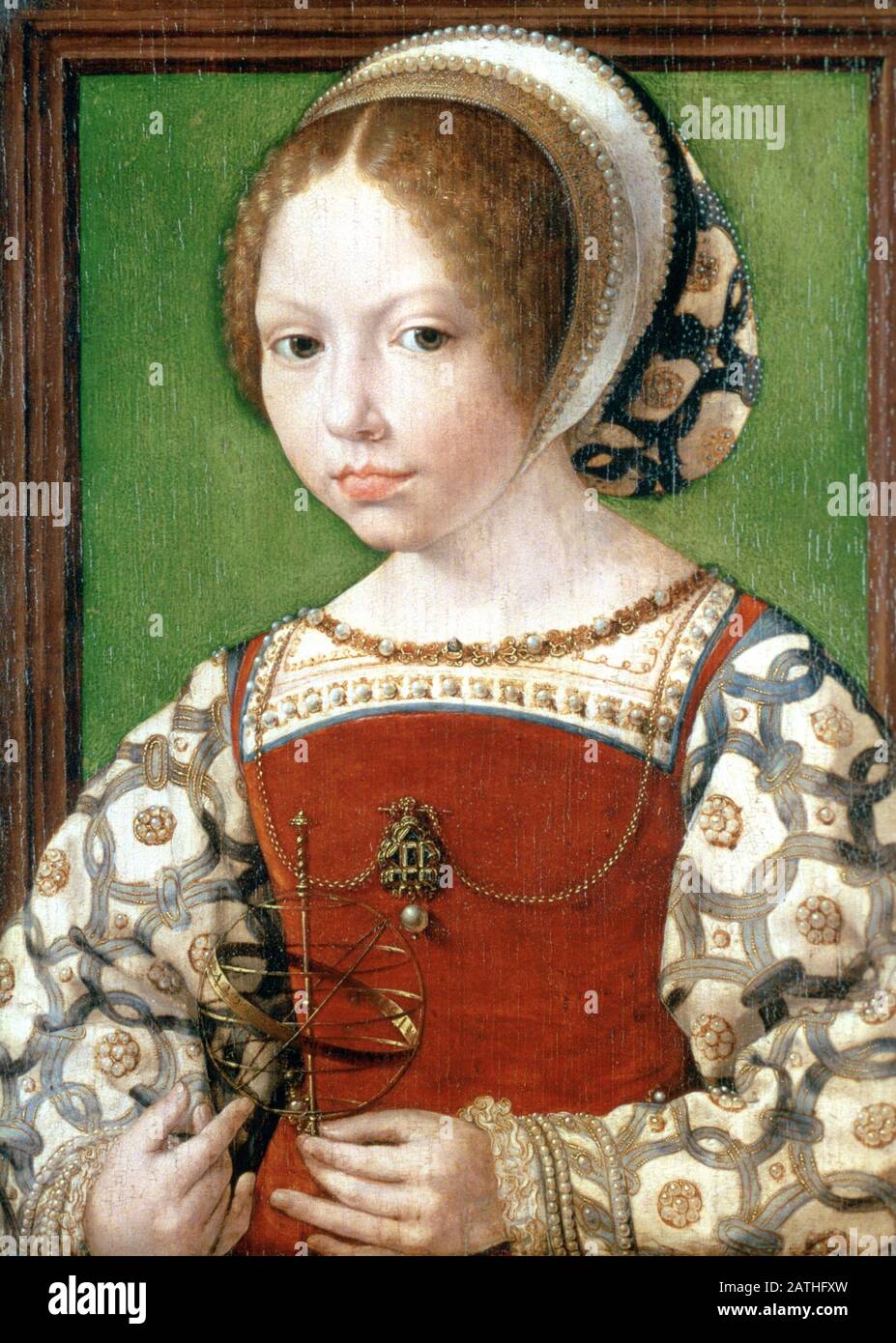 Jan Gossaert Dutch School EINE Junge Prinzessin (Dorothea von Dänemark?) Abour 1530-1532 Öl auf Eiche (38,2 x 29,1 cm) London, National Gallery Stockfoto