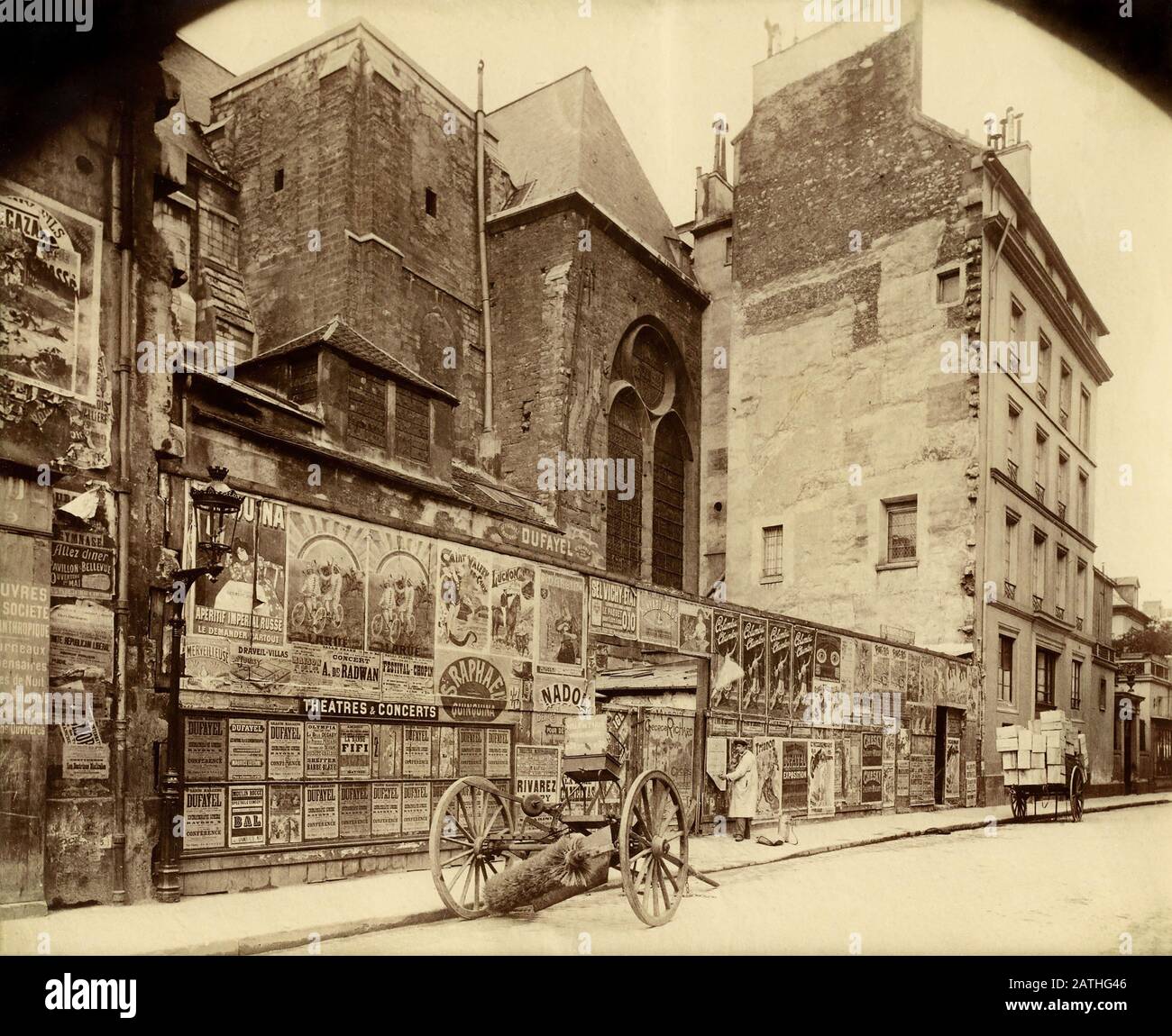 Eugene Atget Rue de l'Abbaye in Saint-Germain-des-Pres, Paris 1898 Alben drucken nach Glasplatte negativ (17,6 x 22,9 cm) Privatsammlung Stockfoto