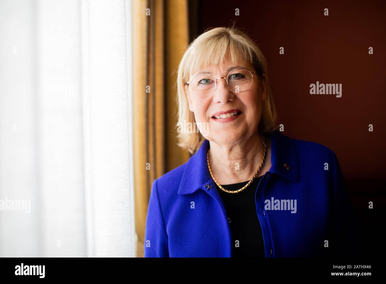 Essen, Deutschland. Februar 2020. Ursula Gather, Vorsitzende des Kuratoriums der Alfried-Stiftung von Bohlen und Halbach, in der Villa Hügel untergebracht. Credit: Rolf Vennenbernd / dpa / Alamy Live News Stockfoto