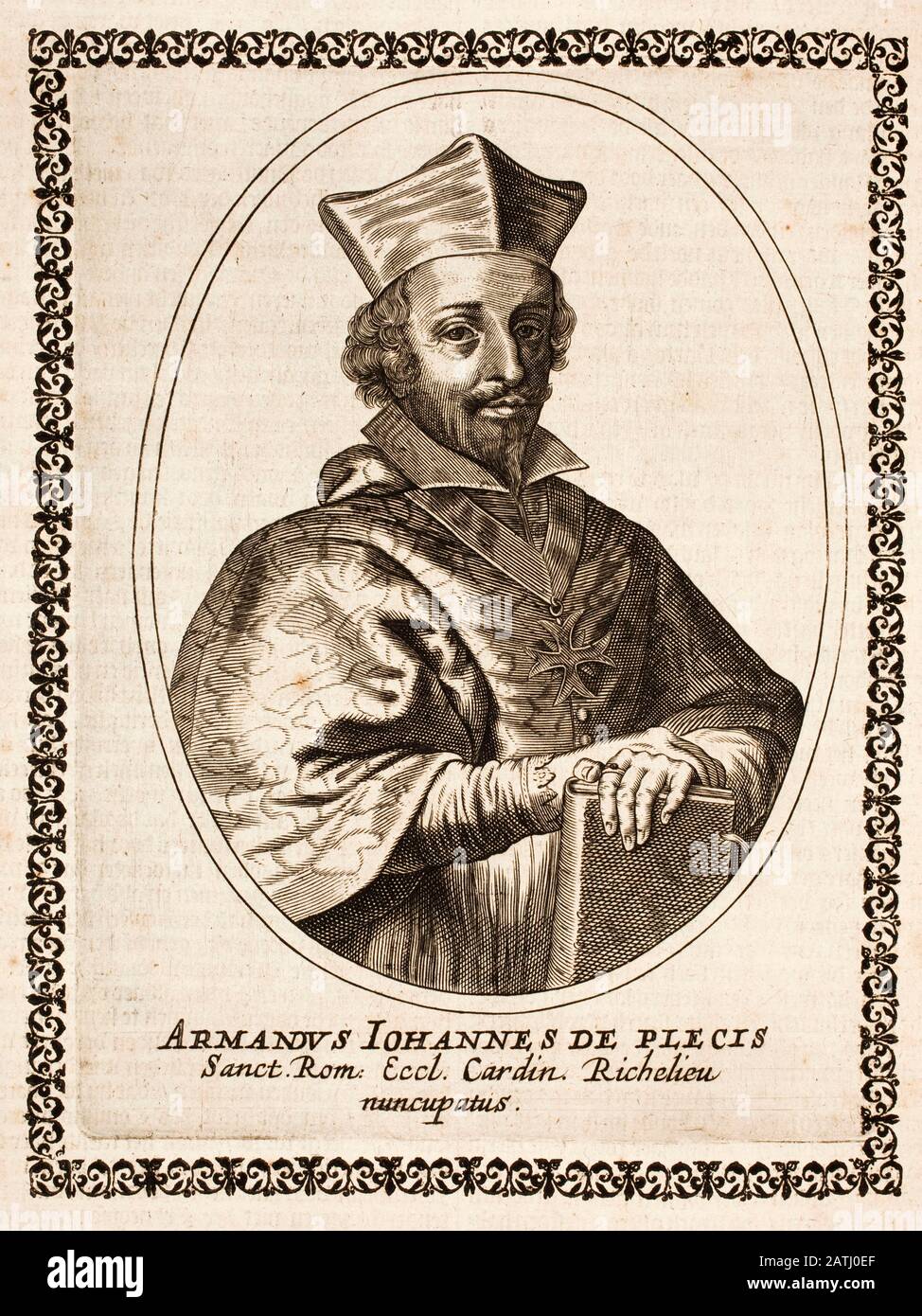 Kardinal Armand Jean du Plessis, Herzog von Richelieu (1585 - 1642), allgemein als Kardinal Richelieu bezeichnet, war ein französischer Geistlicher und Staatsmann. Er Stockfoto