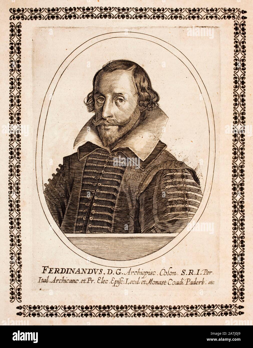 Ferdinand von Bayern (deutsch: Ferdinand von Bayern) (1577 - 1650) war von 1612 bis 1650 Erzbischof von Köln, der Hildesheimer Bischof vom 16 Stockfoto