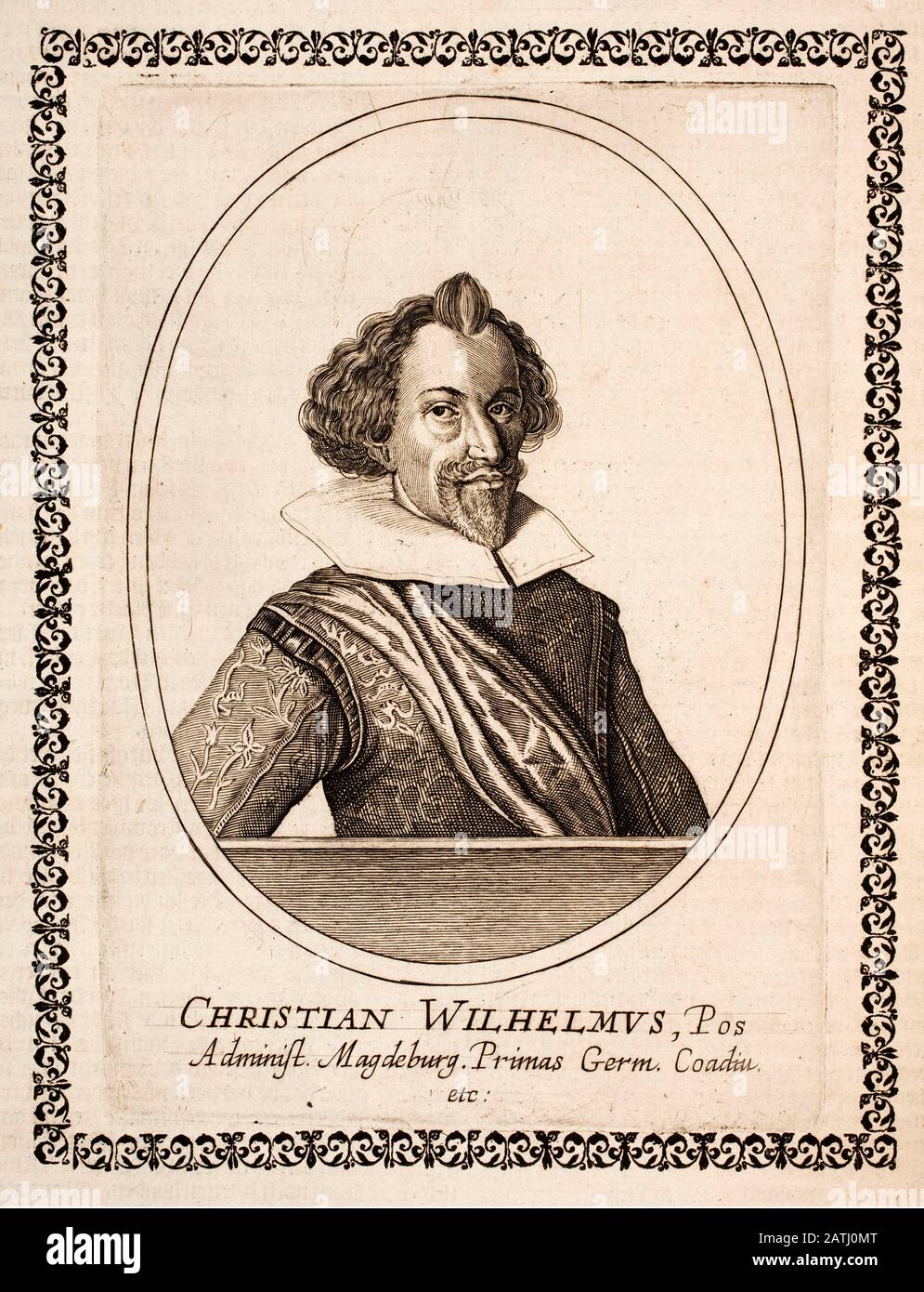 Porträt von Christian Wilhelm von Brandenburg (1587-1665), einem titulierten Markgraf von Brandenburg, und von 1598 bis 1631 Erzbischof von Magdeburg. Stockfoto