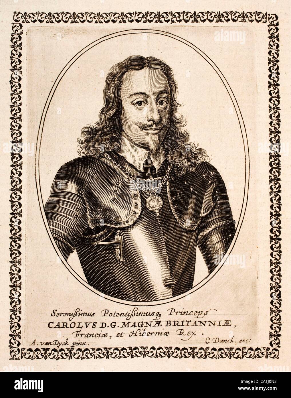 Porträt von Karl I. (1600 - 1649), König von England, König von Schottland, und König von Irland vom 27. März 1625 bis zu seiner Hinrichtung 1649. Stockfoto