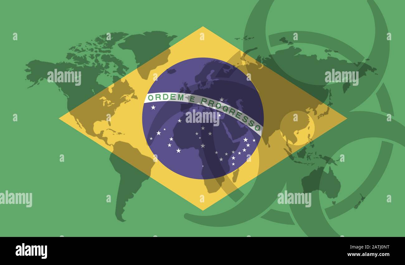Brasilien steht für ein globales Konzept für Krankheitsausbrüche Stockfoto