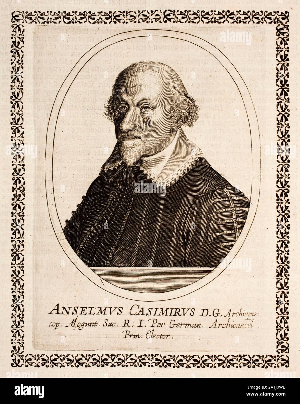 Porträt von Anselm Casimir Wambold von Umstadt (1582-1647), dem Mainzer Erzbischofs-Kurfürst von 1629 bis 1647. Stockfoto