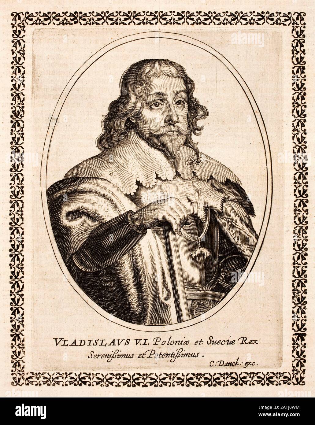 Porträt von Wladysław IV Vasa (1595-1648), König von Polen, des Hauses Vasa, der von 1632 bis zu seinem Tod im Jahre 1648 regierte. Stockfoto