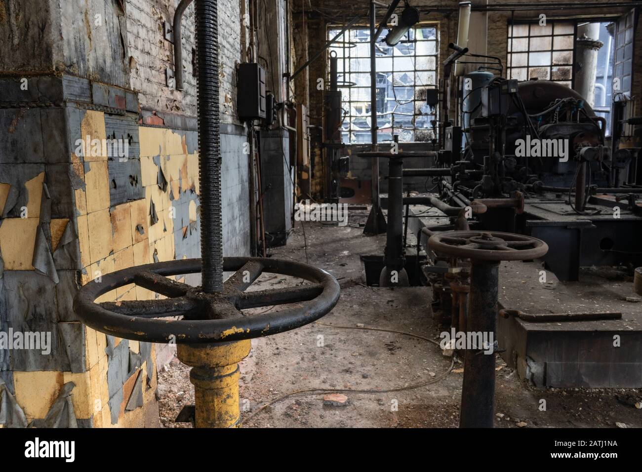 Urbex, städtische Erkundung, alte verlassene Fabrik, Belgien Stockfoto