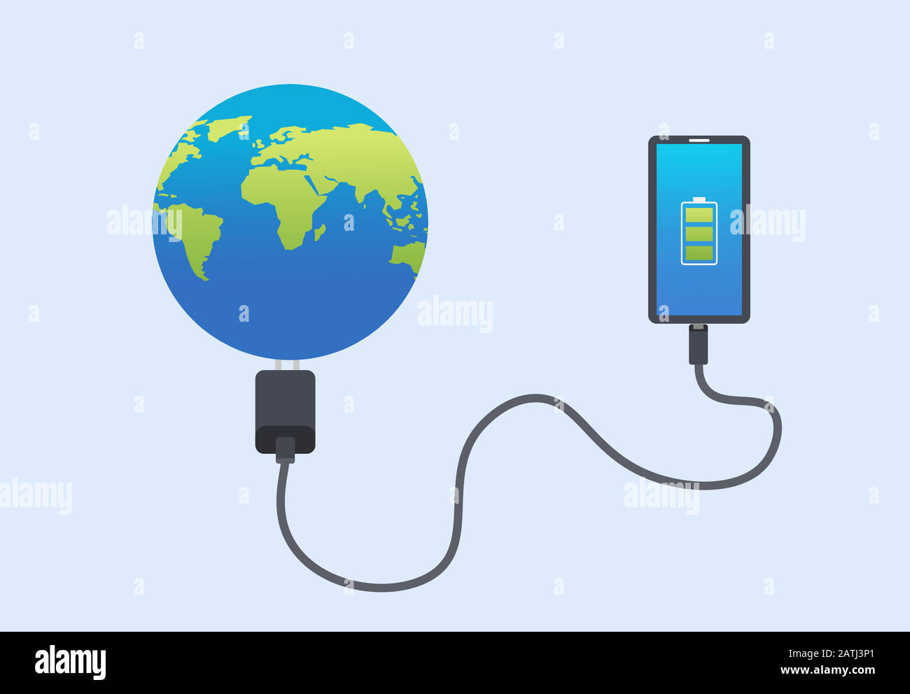 Smartphone Connect Charge World.Technology Connect Global Concept.Vector Illustration Stock Vektor