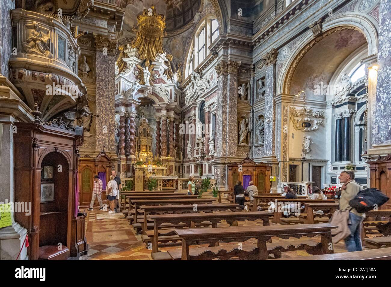 Das Innere der Kirche Santa Maria di Nazareth, Venedig, Italien Stockfoto