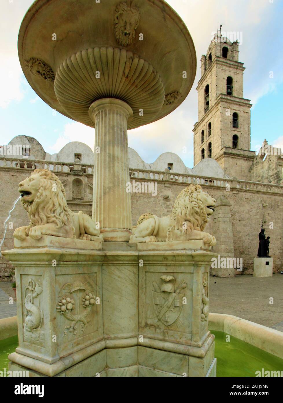 Kuba, Havanna, Fuente de los Leones, Convento de San Francisco de Asis, Stockfoto