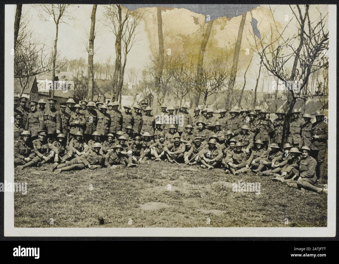 Beschreibung Der Westfront: Die Westfront. Gruppenfoto mit Militäreinheit Neufundland Datum: {1914-1918} Schlüsselwörter: WWI, Fotos, Militär Stockfoto