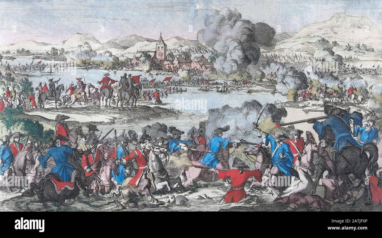 Die Schlacht am Boyne, 1690. Stockfoto