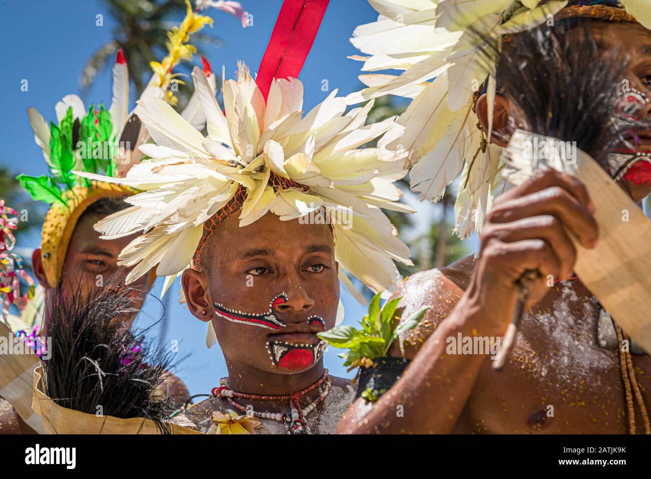 Traditioneller Milamala-Tanz der Trobriand-Inseln während des Festivals der freien Liebe, Kwebwaga, Papua-Neuguinea Stockfoto