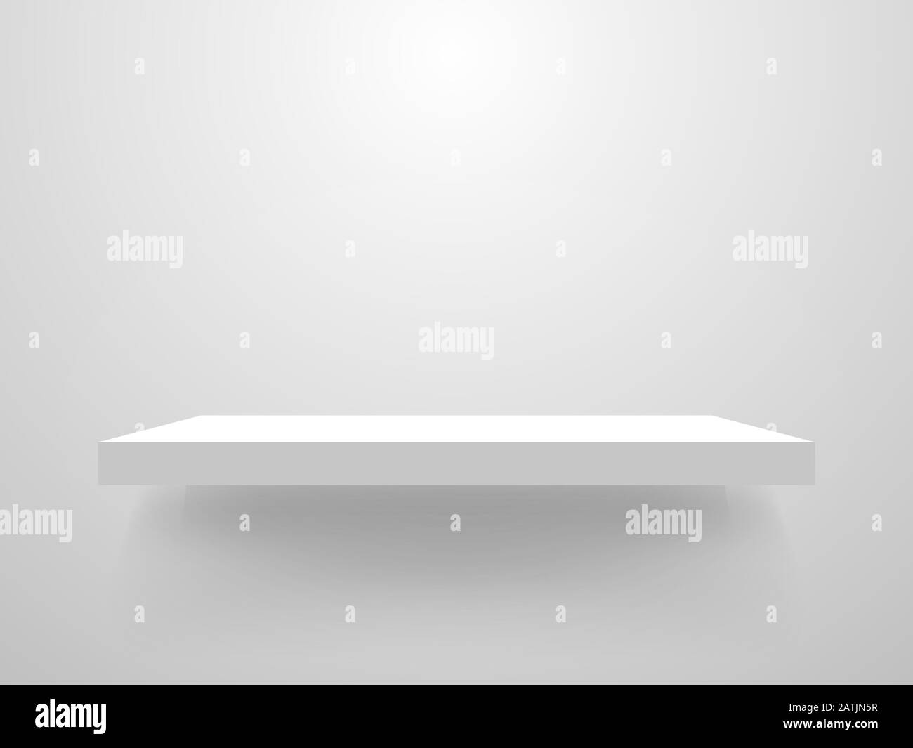 Weisses Einlegeboden. Bücherregal reinigen. Leere Regalschablone auf hellem Hintergrund Realistische Lagerregale. Innendesign für Zuhause. Vektorgrafiken. Stock Vektor