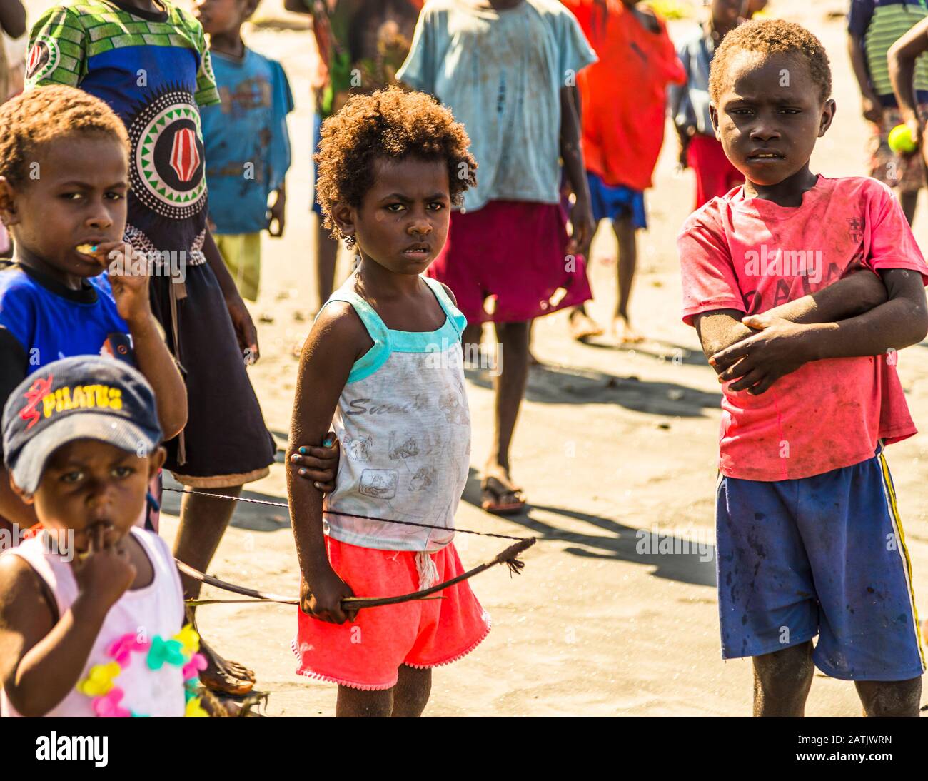 Gruppe der Ureinwohner in Papua-Neuguinea Stockfoto