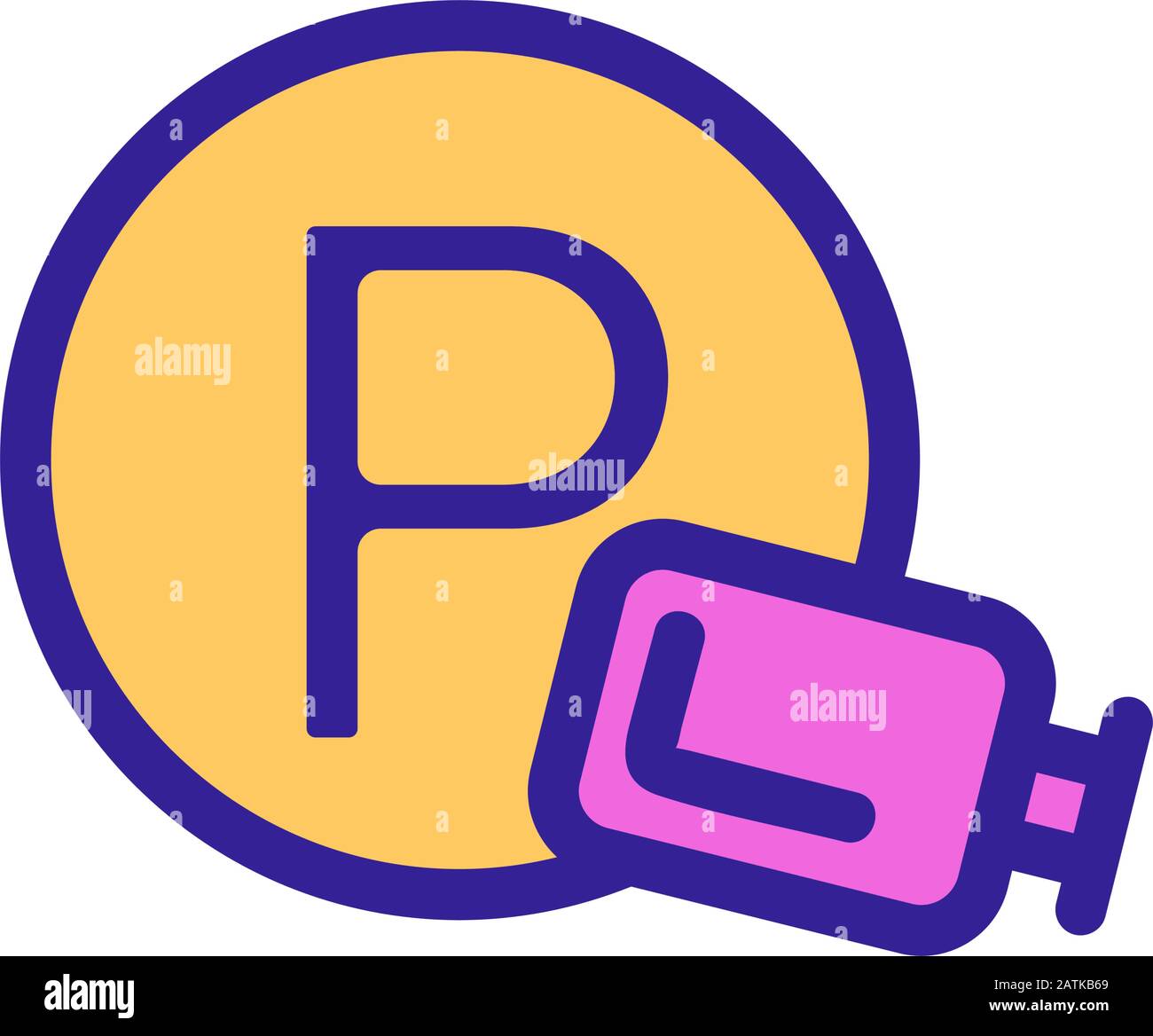 Parken beim Tanken Symbol Vektor. Isolierte Kontur symbol Abbildung Stock Vektor