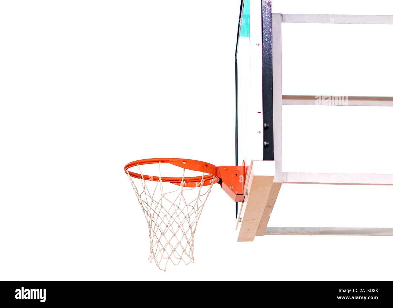 Basketballbackboard isoliert auf weißem Hintergrund Stockfoto