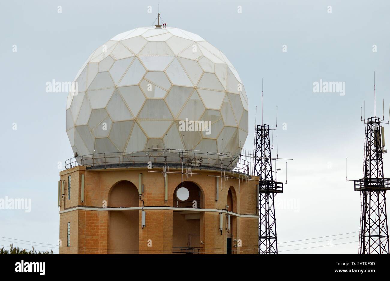 Die Radarstation in Dingli, Malta, wurde im März 1939 als erste Radarstation außerhalb Großbritanniens eingerichtet (Air Minsitry Experimental Station (AME Stockfoto