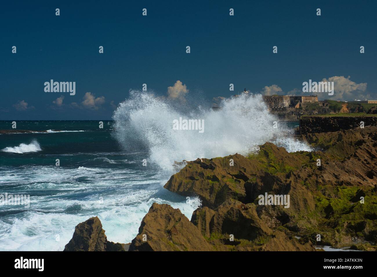 Puerto Rico Scenic Coast, Isla de Cabras Stockfoto