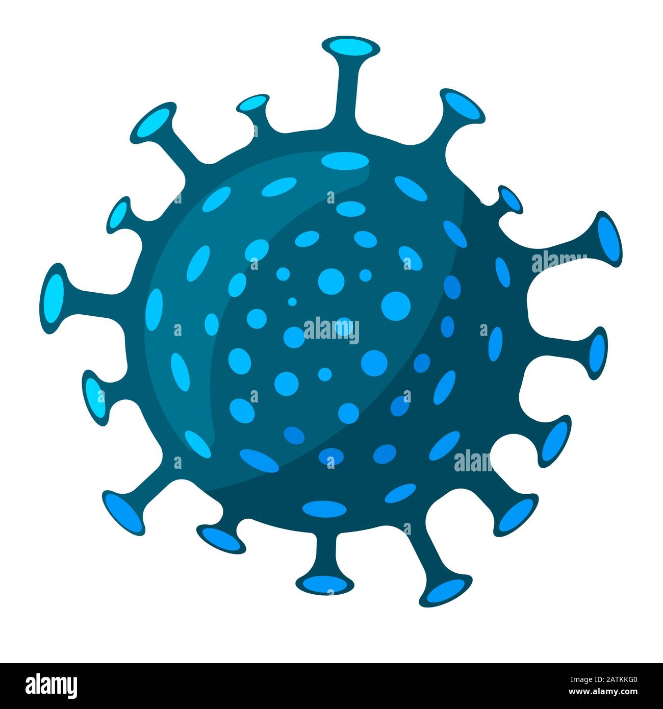 Coronavirus-Bild isoliert auf weißem Hintergrund. Vektor-Cartoon-Flat Illustration. Stock Vektor