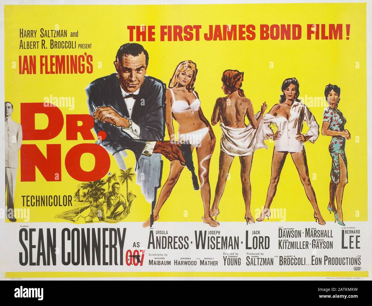 Sean Connery, "Dr. No' (1962) United Artists Poster File Reference # 33962-183THA Stockfoto