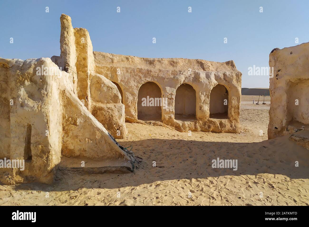 Nefta, Tunesia - 29. Juni 2019. Star Wars Tatooine Dörfer in Tunesien Stockfoto